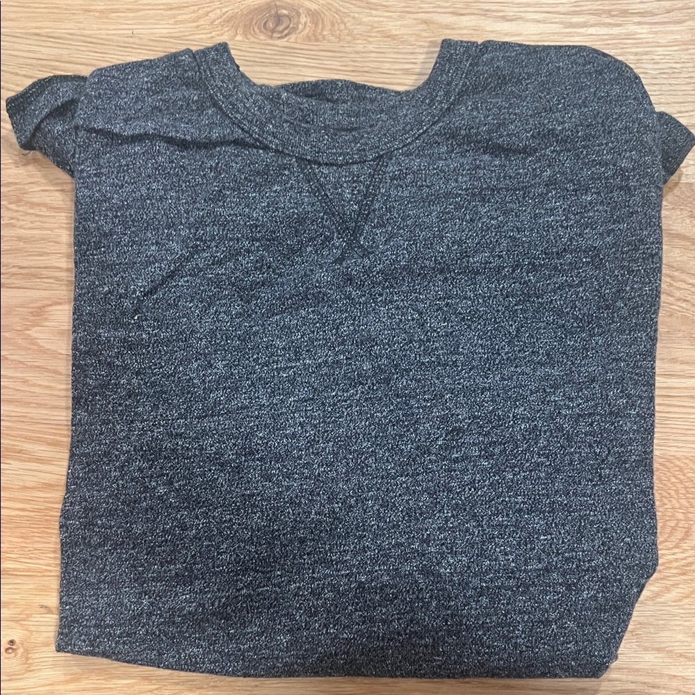 Charcoal Crewneck Long Sleeve T Shirt  for Men